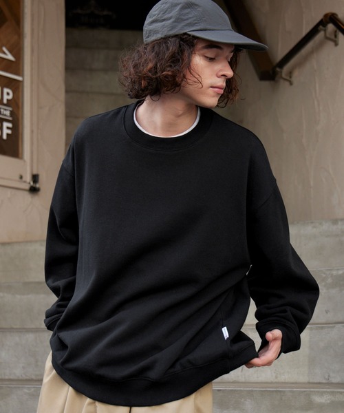 BARK MANHATTAN（バークマンハッタン）の「USAコットン ヘビーウェイト裏起毛 オーバーサイズクルーネックスウェット（スウェット・メンズ・モカ/グレイッシュブルー/カーキ/ブラック/グレー系/アッシュグレー・M/L）」の20枚目の写真