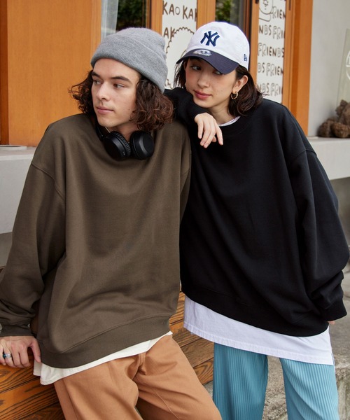 BARK MANHATTAN（バークマンハッタン）の「USAコットン ヘビーウェイト裏起毛 オーバーサイズクルーネックスウェット（スウェット・メンズ・モカ/グレイッシュブルー/カーキ/ブラック/グレー系/アッシュグレー・M/L）」の8枚目の写真