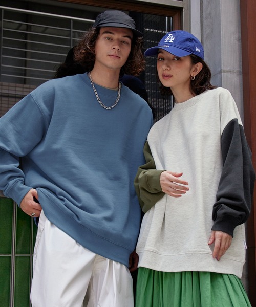 BARK MANHATTAN（バークマンハッタン）の「USAコットン ヘビーウェイト裏起毛 オーバーサイズクルーネックスウェット（スウェット・メンズ・モカ/グレイッシュブルー/カーキ/ブラック/グレー系/アッシュグレー・M/L）」の10枚目の写真