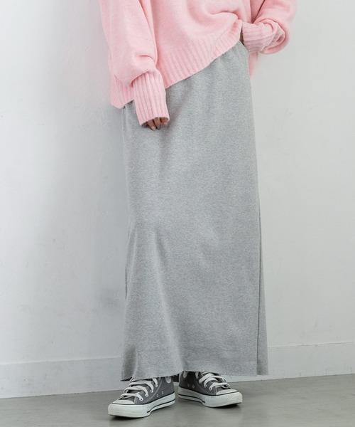 PICHI（ピイチ）の「セルフカットバックスリットマキシスカート（スカート・レディース・グレー/オートミール/ブラック・FREE）」の3枚目の写真