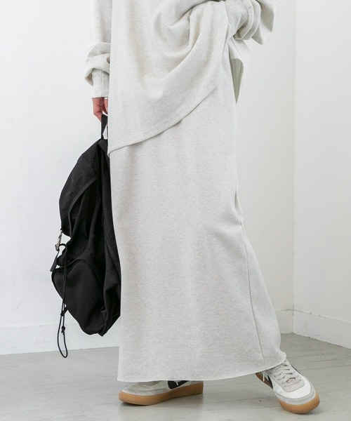 PICHI（ピイチ）の「セルフカットバックスリットマキシスカート（スカート・レディース・グレー/オートミール/ブラック・FREE）」の4枚目の写真