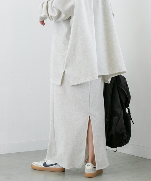 PICHI（ピイチ）の「セルフカットバックスリットマキシスカート（スカート・レディース・グレー/オートミール/ブラック・FREE）」の5枚目の写真