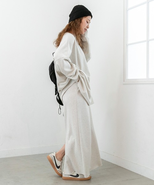 PICHI（ピイチ）の「セルフカットバックスリットマキシスカート（スカート・レディース・グレー/オートミール/ブラック・FREE）」の6枚目の写真