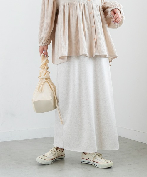 PICHI（ピイチ）の「セルフカットバックスリットマキシスカート（スカート・レディース・グレー/オートミール/ブラック・FREE）」の8枚目の写真