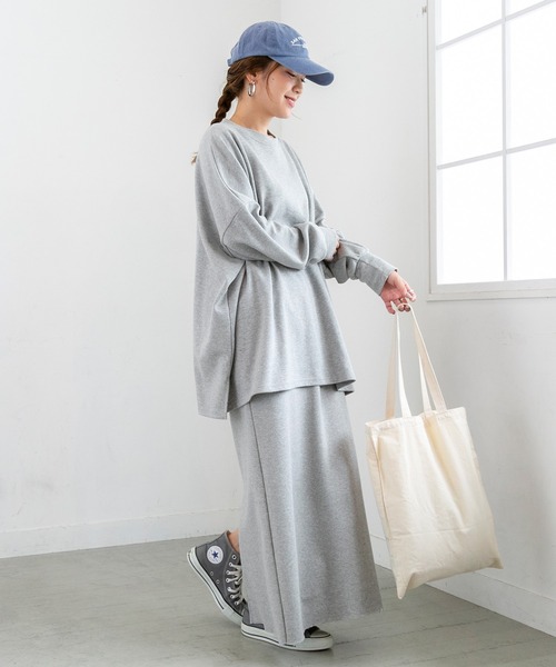 PICHI（ピイチ）の「セルフカットバックスリットマキシスカート（スカート・レディース・グレー/オートミール/ブラック・FREE）」の10枚目の写真