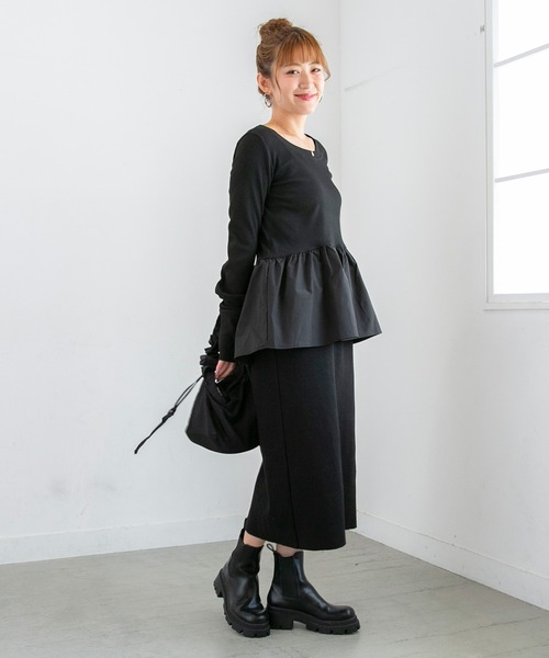 PICHI（ピイチ）の「セルフカットバックスリットマキシスカート（スカート・レディース・グレー/オートミール/ブラック・FREE）」の16枚目の写真