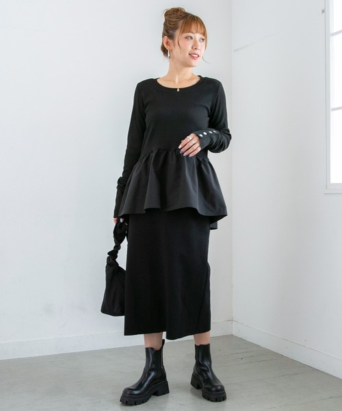 PICHI（ピイチ）の「セルフカットバックスリットマキシスカート（スカート・レディース・グレー/オートミール/ブラック・FREE）」の17枚目の写真