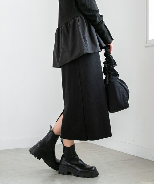 PICHI（ピイチ）の「セルフカットバックスリットマキシスカート（スカート・レディース・グレー/オートミール/ブラック・FREE）」の18枚目の写真