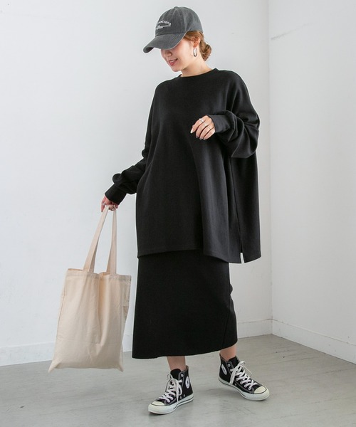 PICHI（ピイチ）の「セルフカットバックスリットマキシスカート（スカート・レディース・グレー/オートミール/ブラック・FREE）」の19枚目の写真