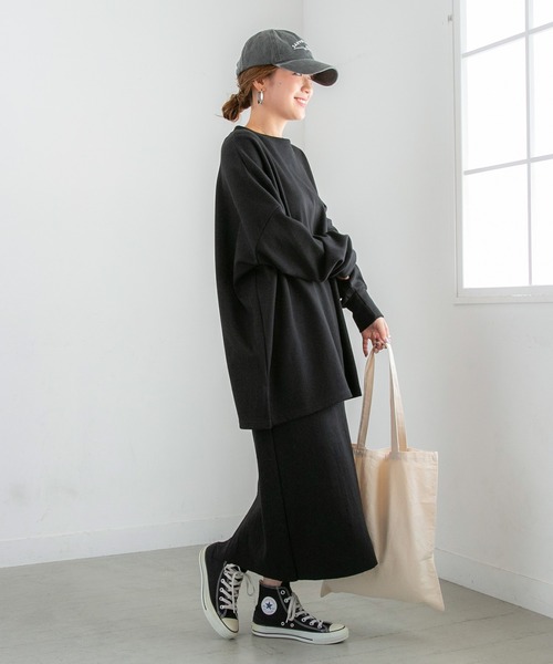 PICHI（ピイチ）の「セルフカットバックスリットマキシスカート（スカート・レディース・グレー/オートミール/ブラック・FREE）」の20枚目の写真