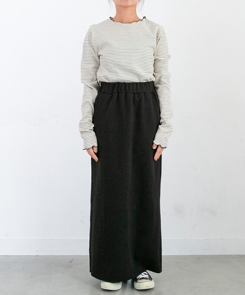 PICHI（ピイチ）の「セルフカットバックスリットマキシスカート（スカート・レディース・グレー/オートミール/ブラック・FREE）」の22枚目の写真