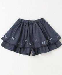 mezzo piano（メゾピアノ）の「デニム刺しゅうキュロットスカート（スカート・キッズ）」