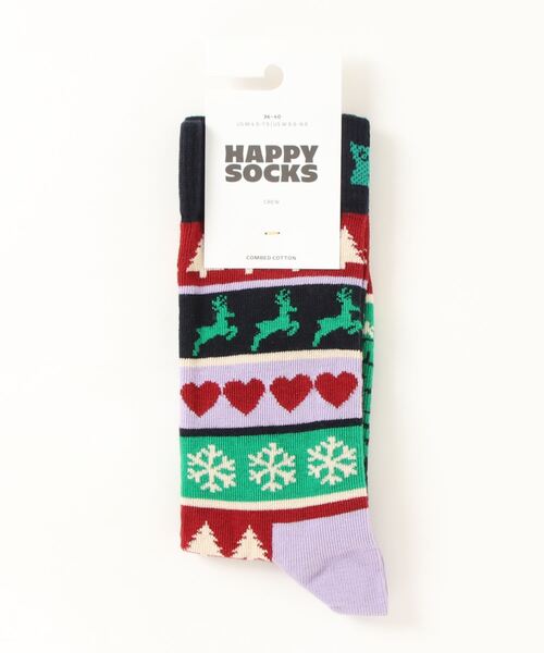 Happy Socks Holiday Christmas Stripe クルーソックス 10231173（ソックス/靴下）｜Happy