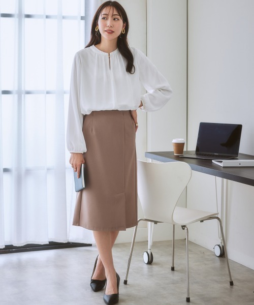 7days Life Styling（セブンデイズライフスタイリング）の「【あったか裏起毛】ウール調ストレッチナロースカート（スーツスカート・レディース・モカ/ブラウン系その他/グレー系その他・LL/S/L/M）」の6枚目の写真