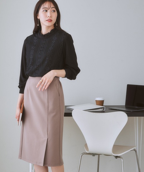 7days Life Styling（セブンデイズライフスタイリング）の「【あったか裏起毛】ウール調ストレッチナロースカート（スーツスカート・レディース・モカ/ブラウン系その他/グレー系その他・LL/S/L/M）」の7枚目の写真