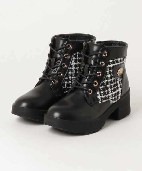 algy（アルジー）の「ALGY アルジー キッズ レースアップヒール ショートブーツ 3453（ブーツ・キッズ・ブラウン系その他/ブラック系その他・21.0cm/22.0cm/23.0cm/24.0cm/20.0cm）」の2枚目の写真