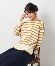 ◆インしない派さんにも カシミヤライク ドロップショルダーニット