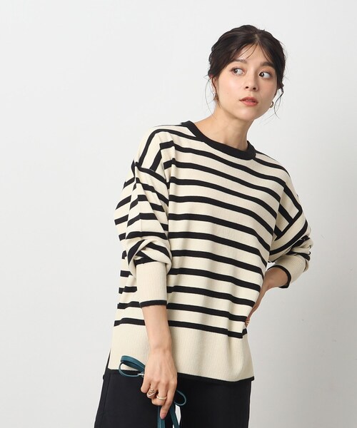 SHOO・LA・RUE(シューラルー)の「◆インしない派さんにも カシミヤライク ドロップショルダーニット(ニット/セーター・レディース・ライトグレー/ピンク系/ブラック/アイボリー系2/イエロー系2・00)」の7枚目の写真