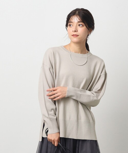 SHOO・LA・RUE(シューラルー)の「◆インしない派さんにも カシミヤライク ドロップショルダーニット(ニット/セーター・レディース・ライトグレー/ピンク系/ブラック/アイボリー系2/イエロー系2・00)」の11枚目の写真