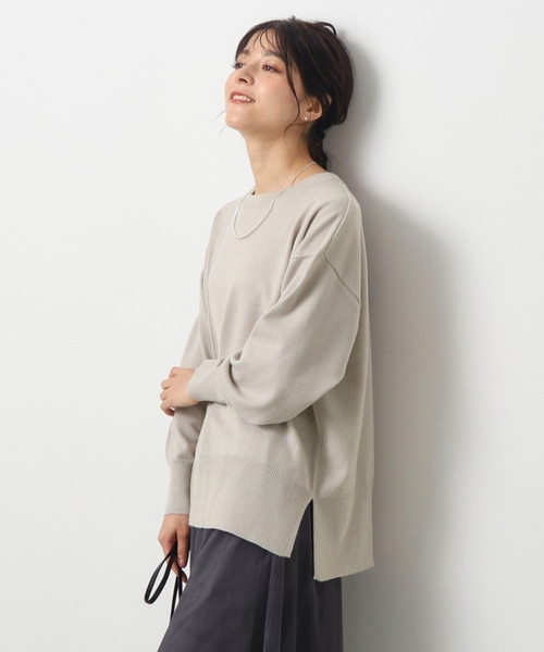 SHOO・LA・RUE(シューラルー)の「◆インしない派さんにも カシミヤライク ドロップショルダーニット(ニット/セーター・レディース・ライトグレー/ピンク系/ブラック/アイボリー系2/イエロー系2・00)」の12枚目の写真