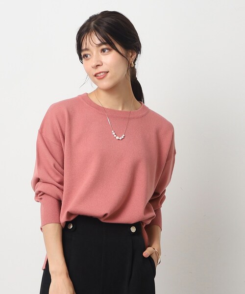 SHOO・LA・RUE(シューラルー)の「◆インしない派さんにも カシミヤライク ドロップショルダーニット(ニット/セーター・レディース・ライトグレー/ピンク系/ブラック/アイボリー系2/イエロー系2・00)」の18枚目の写真