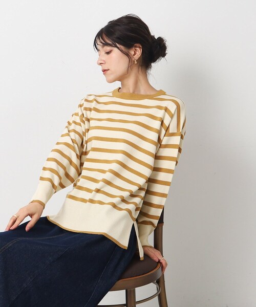SHOO・LA・RUE(シューラルー)の「◆インしない派さんにも カシミヤライク ドロップショルダーニット(ニット/セーター・レディース・ライトグレー/ピンク系/ブラック/アイボリー系2/イエロー系2・00)」の22枚目の写真
