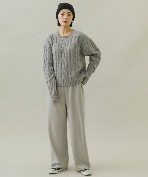 URBAN RESEARCH Sonny Label(アーバンリサーチサニーレーベル)の「ローゲージケーブルニットプルオーバー(ニット/セーター・レディース・グレー/オフホワイト/ブラック・FREE)」の11枚目の写真