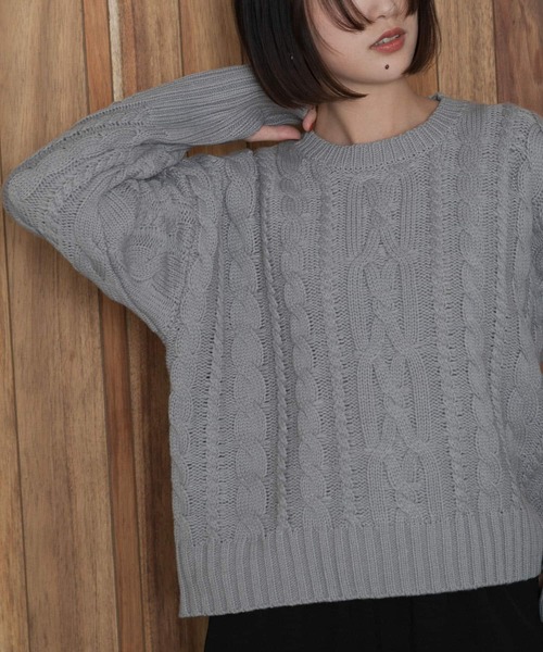 URBAN RESEARCH Sonny Label(アーバンリサーチサニーレーベル)の「ローゲージケーブルニットプルオーバー(ニット/セーター・レディース・グレー/オフホワイト/ブラック・FREE)」の15枚目の写真