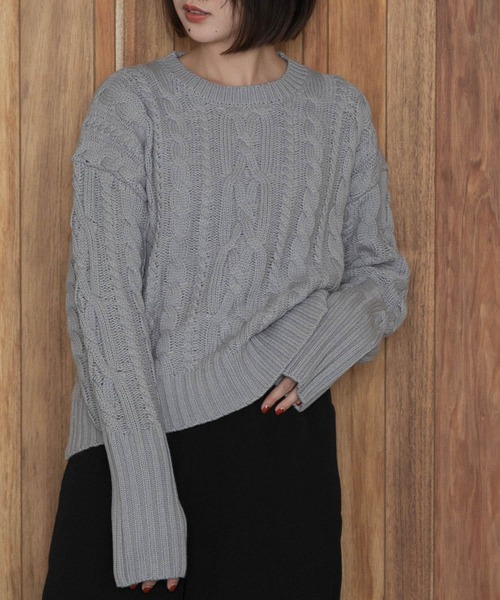 URBAN RESEARCH Sonny Label(アーバンリサーチサニーレーベル)の「ローゲージケーブルニットプルオーバー(ニット/セーター・レディース・グレー/オフホワイト/ブラック・FREE)」の17枚目の写真
