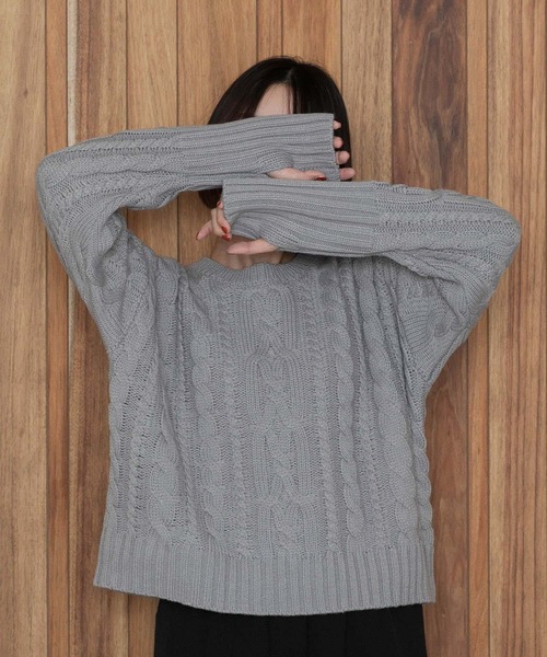 URBAN RESEARCH Sonny Label(アーバンリサーチサニーレーベル)の「ローゲージケーブルニットプルオーバー(ニット/セーター・レディース・グレー/オフホワイト/ブラック・FREE)」の20枚目の写真