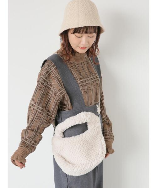 ehka sopo（エヘカソポ）の「チェックフリルニット（ニット/セーター・レディース・グリーン/ベージュ/レッド・F）」の10枚目の写真