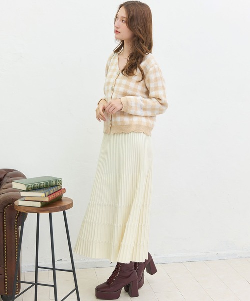 titty＆Co. PETIT（ティティアンドコープティ）の「【titty&Co.PETIT 】チェック柄ニットカーディガン（カーディガン/ボレロ・レディース・ブラック/ホワイト・FREE）」の14枚目の写真