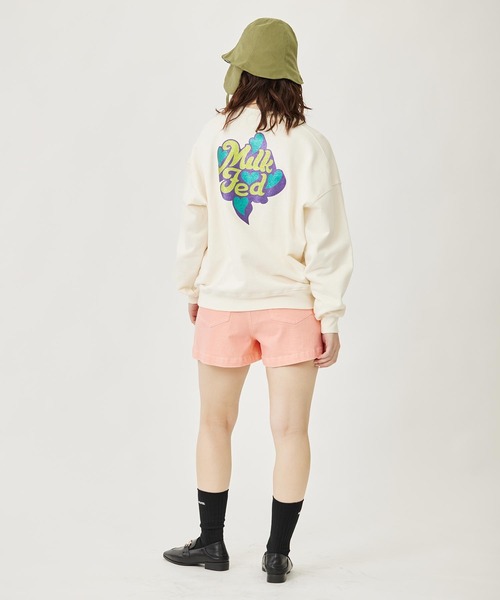 MILKFED.(ミルクフェド)の「GLITTER LOGO SWEAT TOP(スウェット・レディース・ライトピンク/ブラック/オフホワイト・L/M)」の7枚目の写真