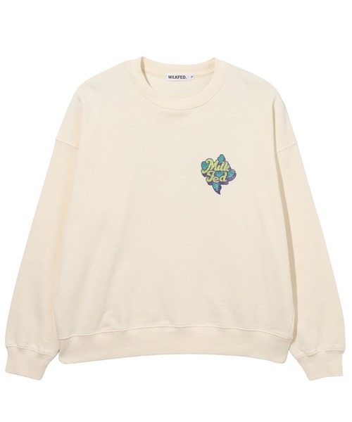 MILKFED.(ミルクフェド)の「GLITTER LOGO SWEAT TOP(スウェット・レディース・ライトピンク/ブラック/オフホワイト・L/M)」の9枚目の写真