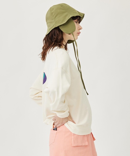 MILKFED.(ミルクフェド)の「GLITTER LOGO SWEAT TOP(スウェット・レディース・ライトピンク/ブラック/オフホワイト・L/M)」の4枚目の写真