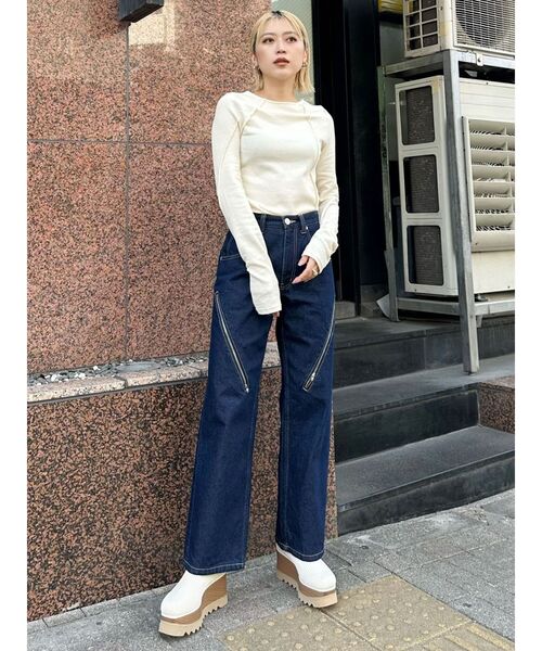 MURUA(ムルーア)の「リブソックスブーツ(ブーツ・レディース・アイボリー/ブラック・22.5/23.5/24.5)」の18枚目の写真