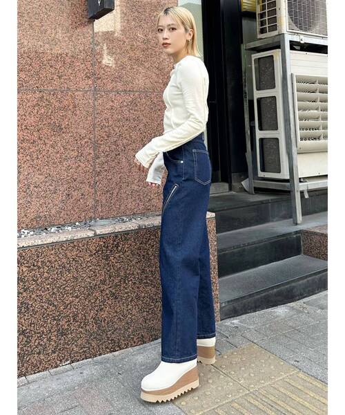 MURUA(ムルーア)の「リブソックスブーツ(ブーツ・レディース・アイボリー/ブラック・22.5/23.5/24.5)」の19枚目の写真