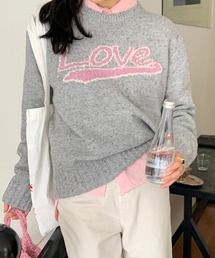 Loveジャガードニットプルオーバー