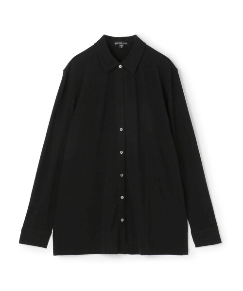 JAMES PERSE（ジェームスパース）の「コットンジャージー レギュラーカラーシャツ WCFJ3780（シャツ/ブラウス・レディース・ホワイト/カーキ/ブラック・2/1/0）」の2枚目の写真