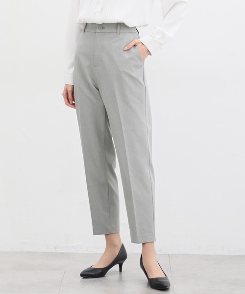 Honeys（ハニーズ）の「ストレッチウォッシャブルセンタープレスパンツ（股下６３ｃｍ）（スラックス・レディース・アイボリー/杢グレー/ベージュ/ブラック/ダークネイビー・M/LL/3L/L/S）」の3枚目の写真