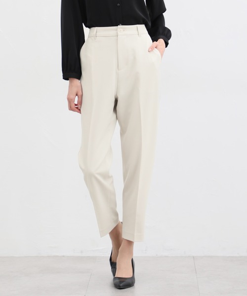 Honeys（ハニーズ）の「ストレッチウォッシャブルセンタープレスパンツ（股下６３ｃｍ）（スラックス・レディース・アイボリー/杢グレー/ベージュ/ブラック/ダークネイビー・M/LL/3L/L/S）」の7枚目の写真