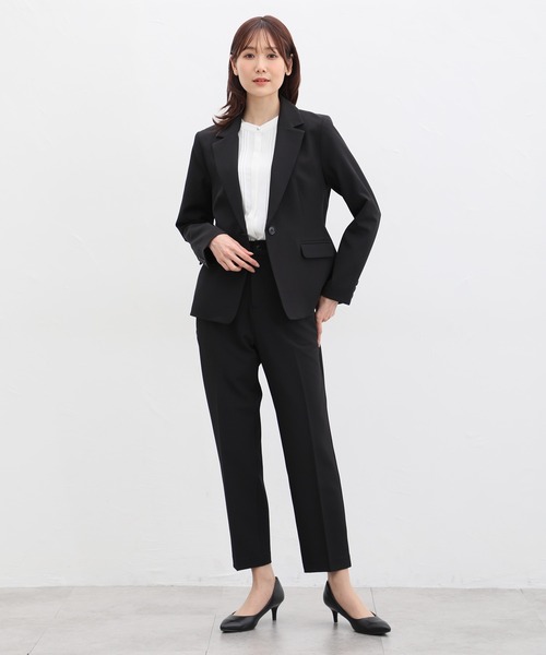 Honeys（ハニーズ）の「ストレッチウォッシャブルセンタープレスパンツ（股下６３ｃｍ）（スラックス・レディース・アイボリー/杢グレー/ベージュ/ブラック/ダークネイビー・M/LL/3L/L/S）」の8枚目の写真