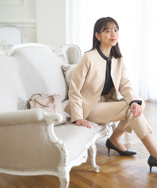 Honeys（ハニーズ）の「ストレッチウォッシャブルセンタープレスパンツ（股下６３ｃｍ）（スラックス・レディース・アイボリー/杢グレー/ベージュ/ブラック/ダークネイビー・M/LL/3L/L/S）」の16枚目の写真