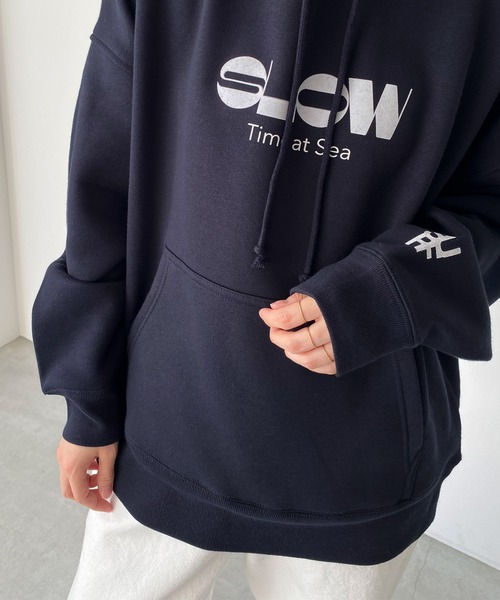 CANAL JEAN（キャナルジーン）の「1975 TOKYO　SLOW起毛パーカー（パーカー・レディース・アッシュ/ネイビー・X-LARGE/LARGE）」の10枚目の写真
