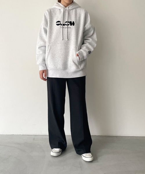 CANAL JEAN（キャナルジーン）の「1975 TOKYO　SLOW起毛パーカー（パーカー・レディース・アッシュ/ネイビー・X-LARGE/LARGE）」の7枚目の写真