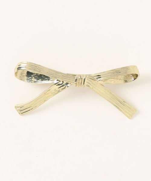 tone(トーン)の「pur chouchou/メタルミニリボンバレッタ P4116(バレッタ/ヘアクリップ・レディース・ホワイトゴールド/イエローゴールド・FREE)」の7枚目の写真