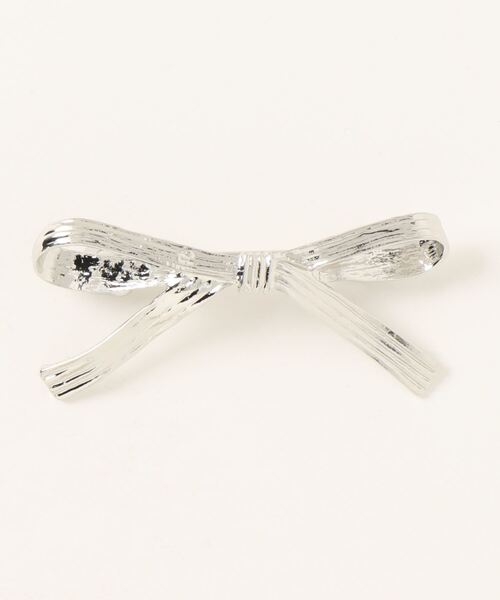 tone(トーン)の「pur chouchou/メタルミニリボンバレッタ P4116(バレッタ/ヘアクリップ・レディース・ホワイトゴールド/イエローゴールド・FREE)」の8枚目の写真