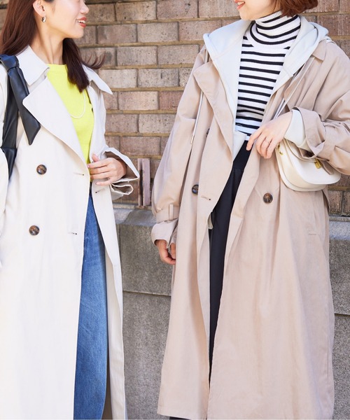 Chez toi(シェトワ)の「BIGシルエットトレンチコート(トレンチコート・レディース・サックスブルー/アイボリー/ベージュ・FREE)」の4枚目の写真