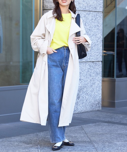 Chez toi(シェトワ)の「BIGシルエットトレンチコート(トレンチコート・レディース・サックスブルー/アイボリー/ベージュ・FREE)」の8枚目の写真