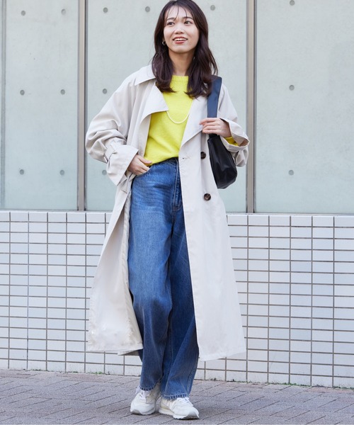 Chez toi(シェトワ)の「BIGシルエットトレンチコート(トレンチコート・レディース・サックスブルー/アイボリー/ベージュ・FREE)」の6枚目の写真